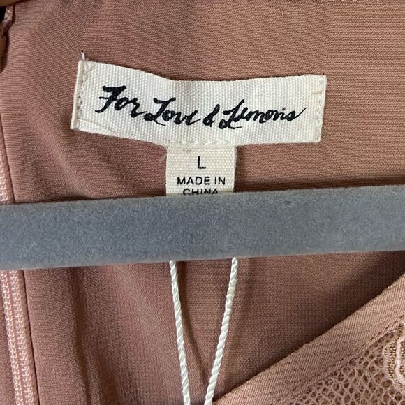 NWT For Love and Lemons Claire Mini Pink Dress Pleated Nude Blush Size L - Picture 12 of 12